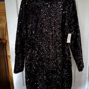 Black Sequin Dress